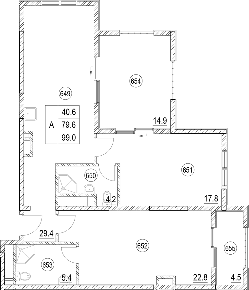 Планировка 79.6 м²