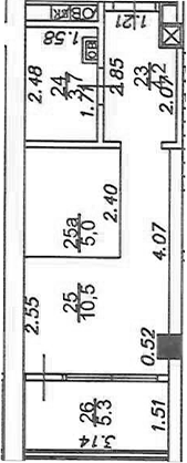 Планировка 23.4 м²