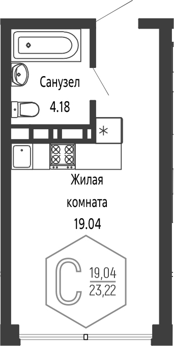 Планировка 23.22 м²