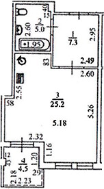 Планировка 35.5 м²