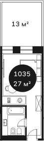 Продается 1-комн. квартира, 26.64 м²