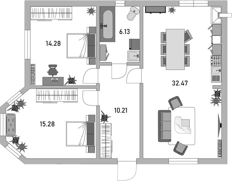 Планировка 134.7 м²