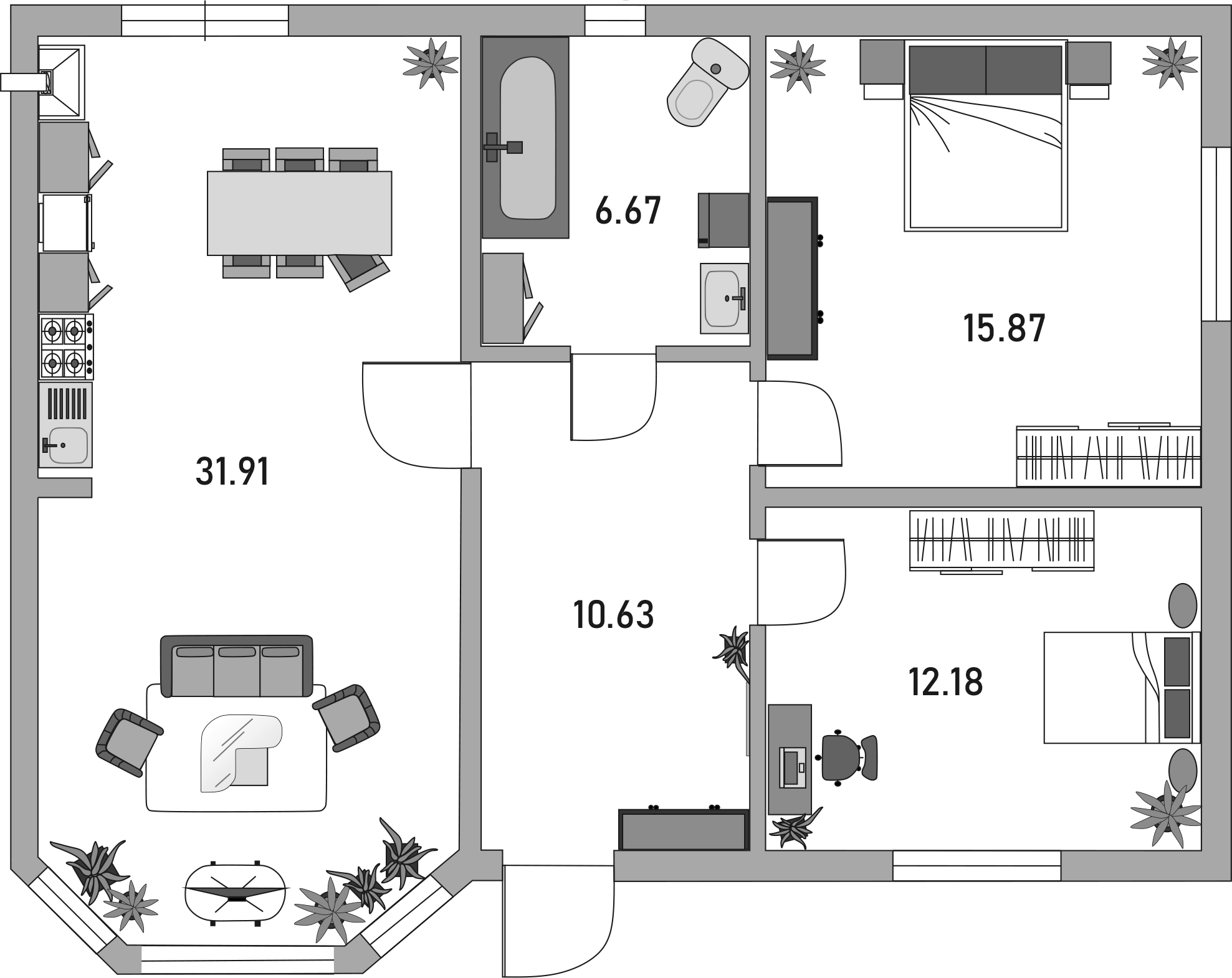 Планировка 138 м²