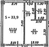 Планировка 33.9 м²