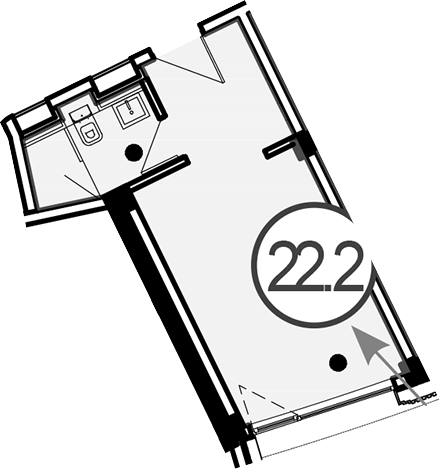 Планировка 22.2 м²