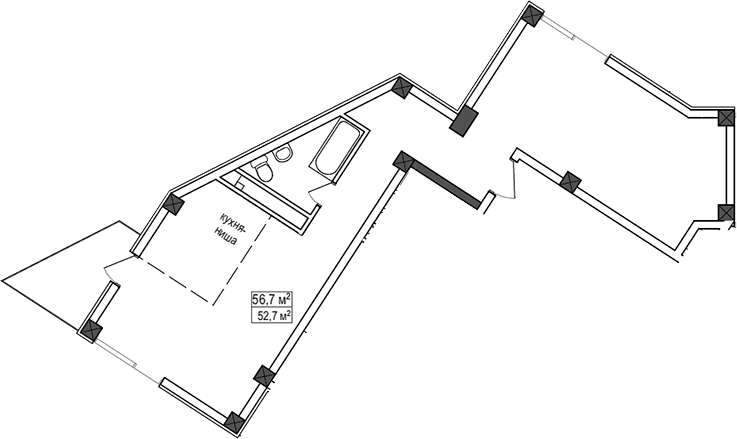 Планировка 52.7 м²