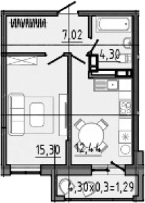 1-комн. · 39.06 м²