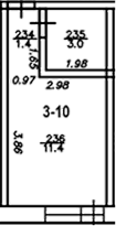 Планировка 15.8 м²