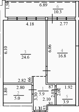 Планировка 56.2 м²