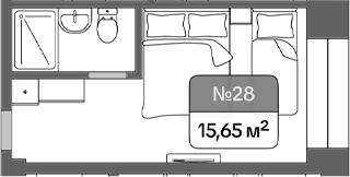 Планировка 15.65 м²