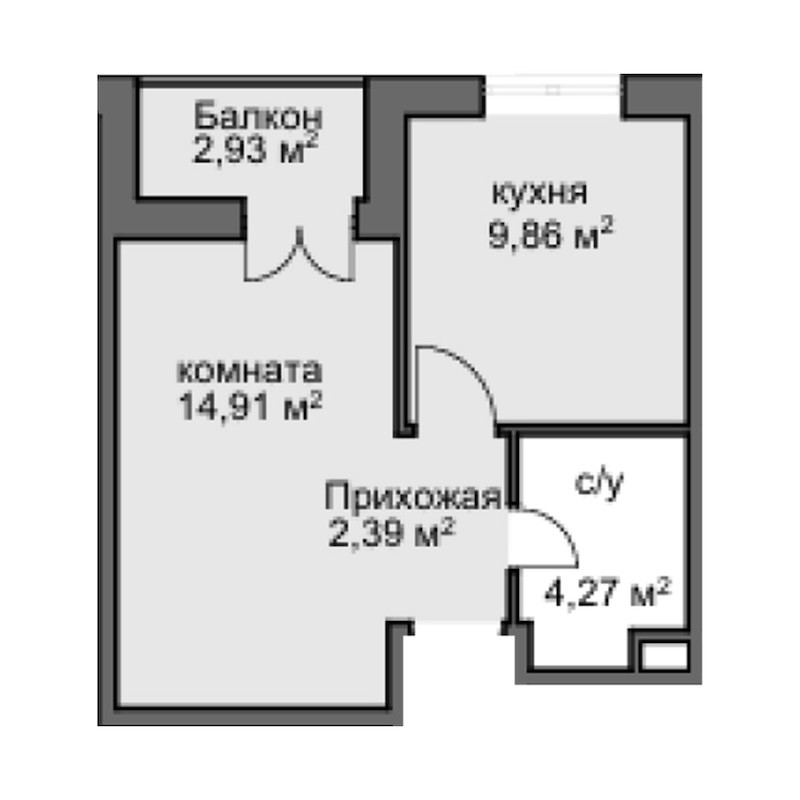 Планировка 29.75 м²