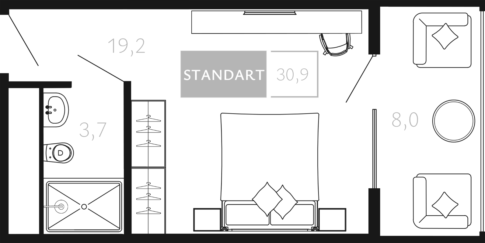 Студия · 22.9 м²