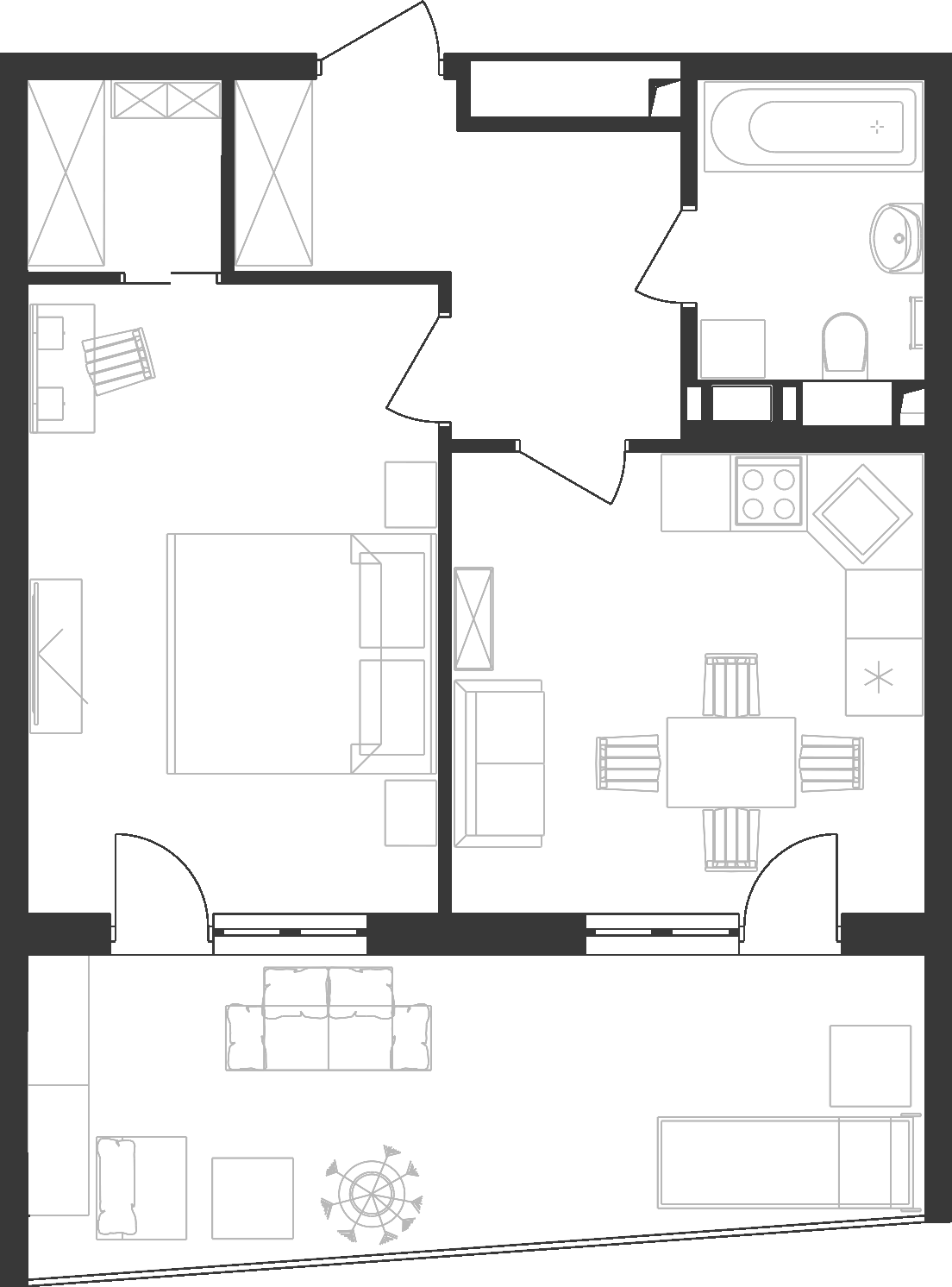 Планировка 42.82 м²