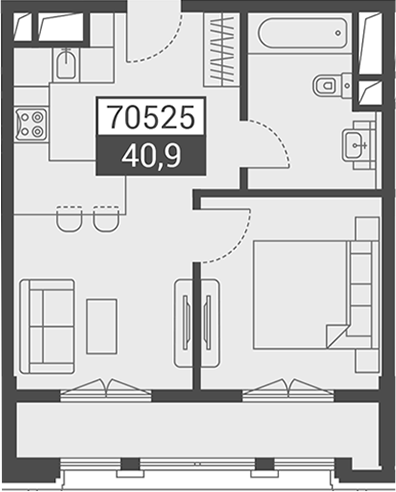 Планировка 40.9 м²