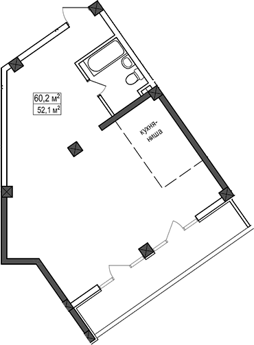 Планировка 52.1 м²