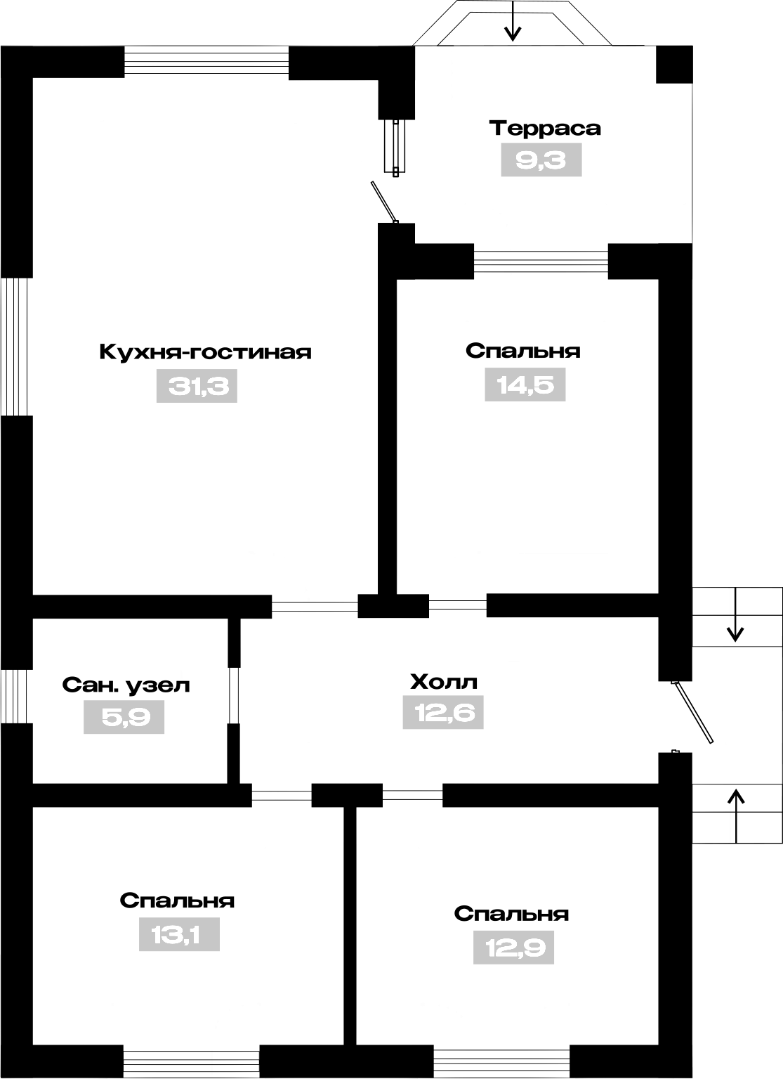 Планировка 90.25 м²