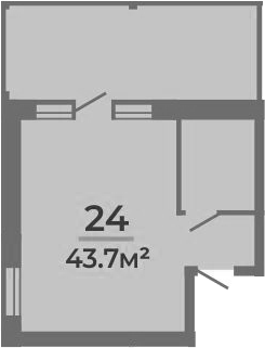 Планировка 43.7 м²