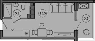 Планировка 18.7 м²