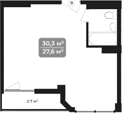 Планировка 30.3 м²