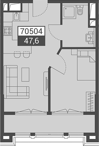Планировка 47.6 м²