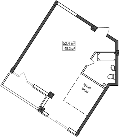 Планировка 48.3 м²