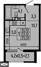 Планировка 23.1 м²