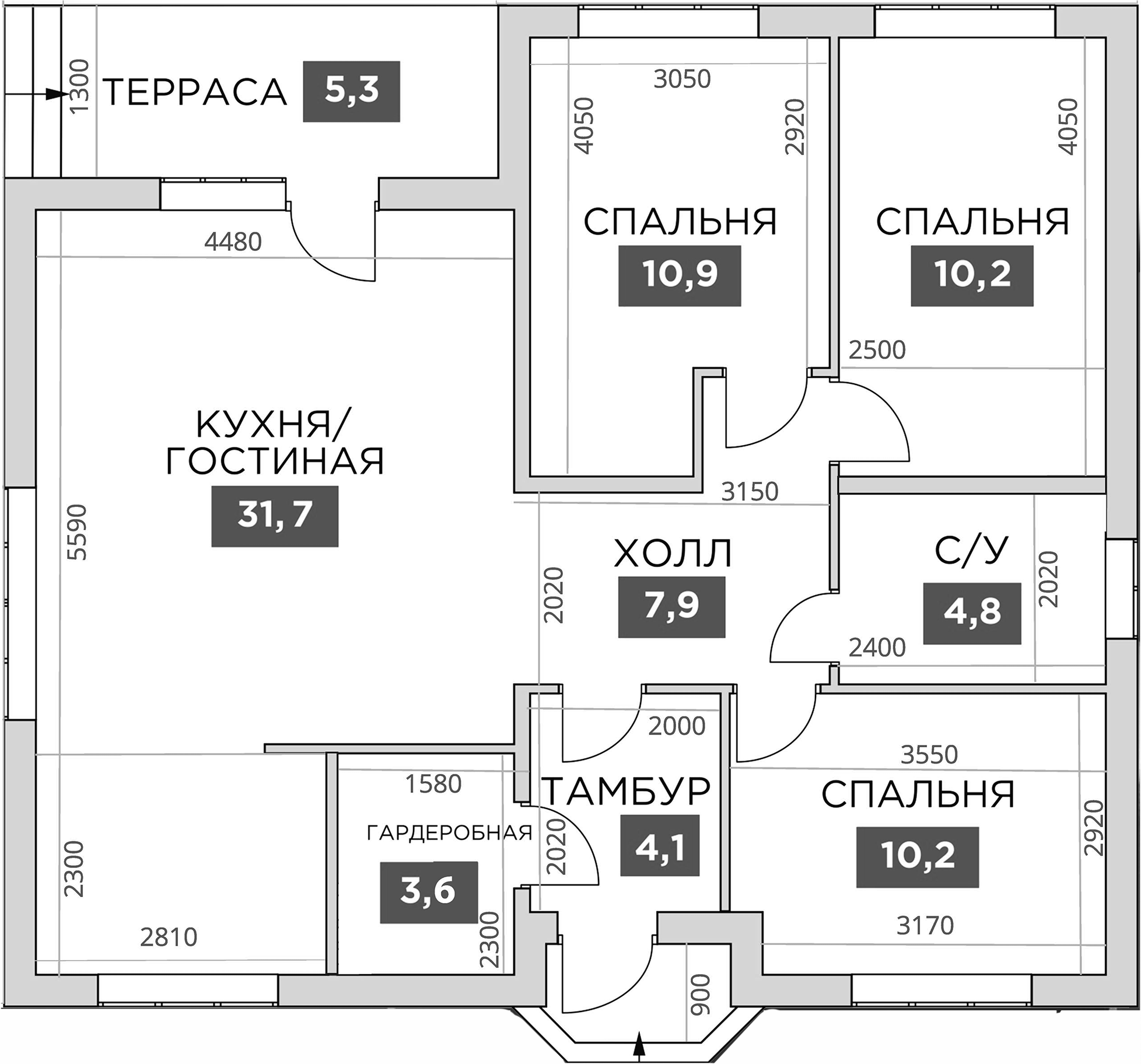 Планировка 83.2 м²