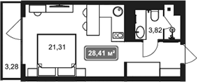 Студия · 25.13 м²