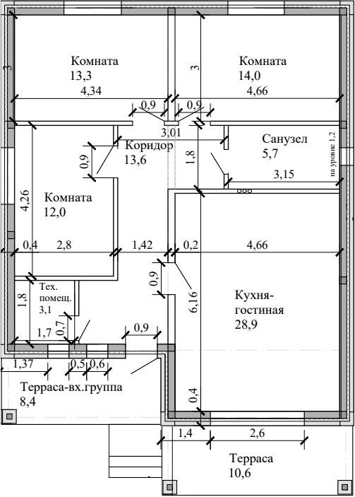 Планировка 84.9 м²