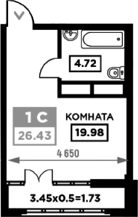 Планировка 22.97 м²