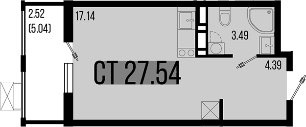Продается 1-комн. квартира, 25.02 м²