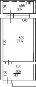 Планировка 17.4 м²