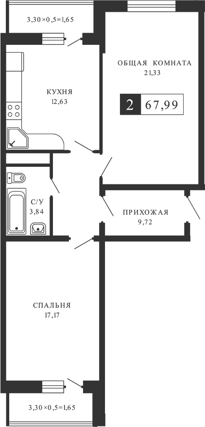 Планировка 65.13 м²