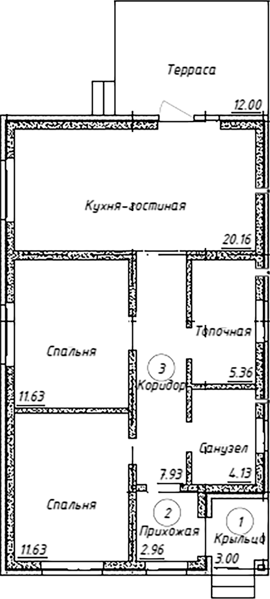 Планировка 66.8 м²