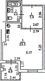 Планировка 38 м²