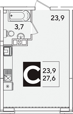 Планировка 27.6 м²