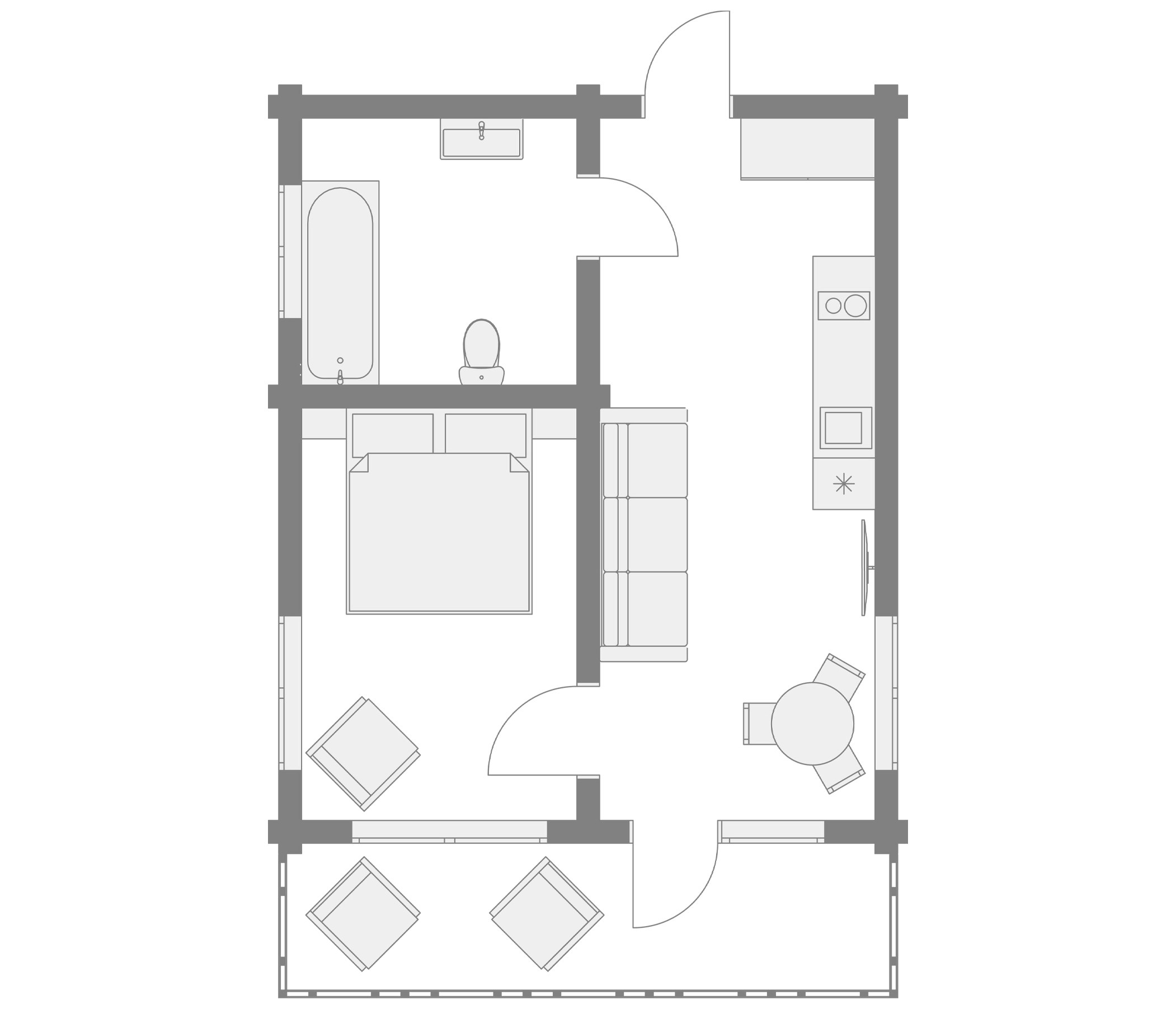 Планировка 45 м²