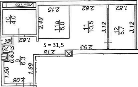 Планировка 25.8 м²