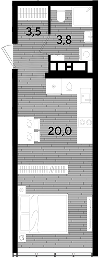 Планировка 27.3 м²