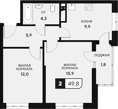 Планировка 48 м²