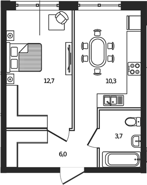 Планировка 32.6 м²
