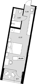 Планировка 25.74 м²