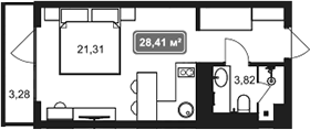 Студия · 25.13 м²