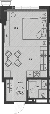 Планировка 29.5 м²