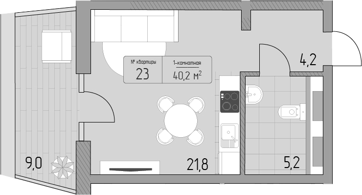 Студия · 31.2 м²