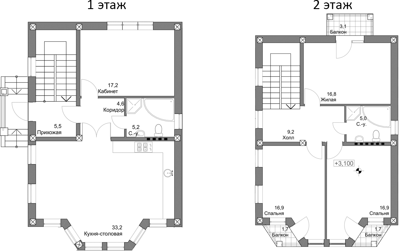 Планировка 133.95 м²