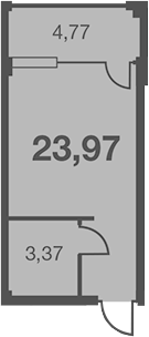 Планировка 19.2 м²