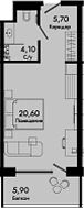 Продается 1-комн. квартира, 30.4 м²