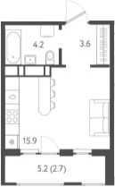 Планировка 23.7 м²