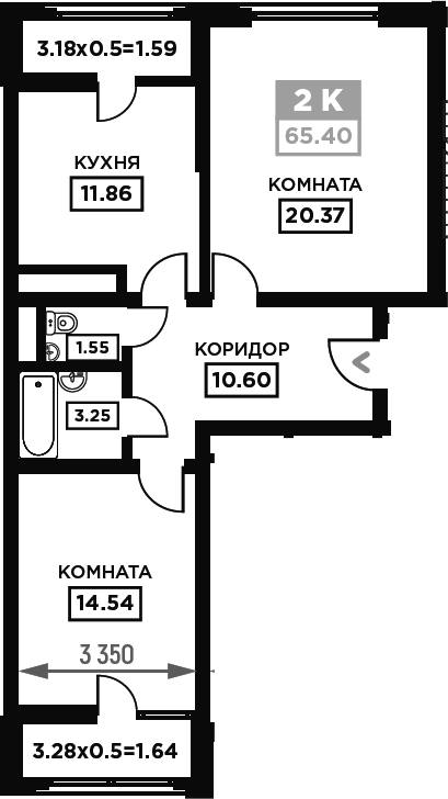 Планировка 62.17 м²